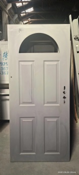 steel panel door with small oval glass,entry panel metal door with oval glass insert