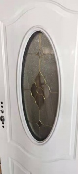 steel panel door with small oval glass,entry panel metal door with oval glass insert
