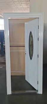steel panel door with small oval glass,entry panel metal door with oval glass insert