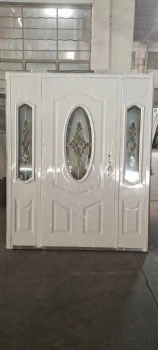 steel panel door with small oval glass,entry panel metal door with oval glass insert