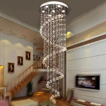 Modern luxury minimalist crystal stair villa hotel lobby size chandelier