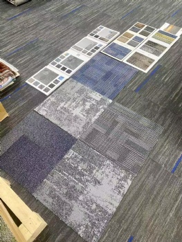 Factory Custom Supplier Non Slip 50x50cm Commercial Office Flooring Nylon Polypropylene Square Floor Carpet Tiles For Hotel Room