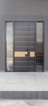 Custom Luxury Villa Main Entrance Door Security Aluminium Mental Modern Front Entry Stainless Steel External Doors For Houses
