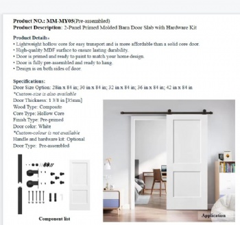2025 New Style Steel Frame Mirrored Bypass Closet Door including Hardware Kit with Mail Order Packing